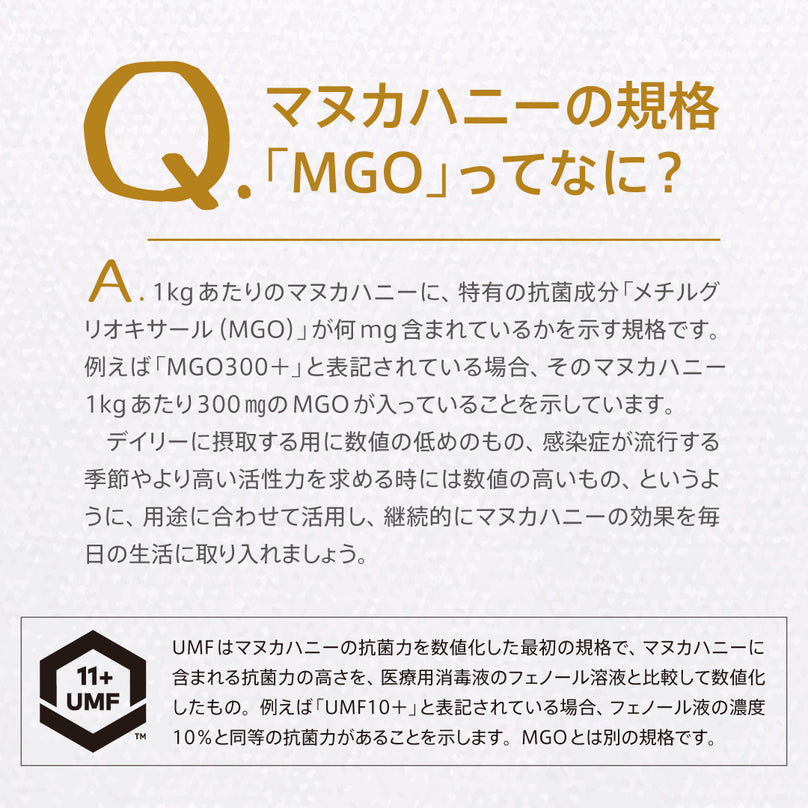 【トゥルーハニー】マヌカハニー／MGO850＋(UMF20＋)