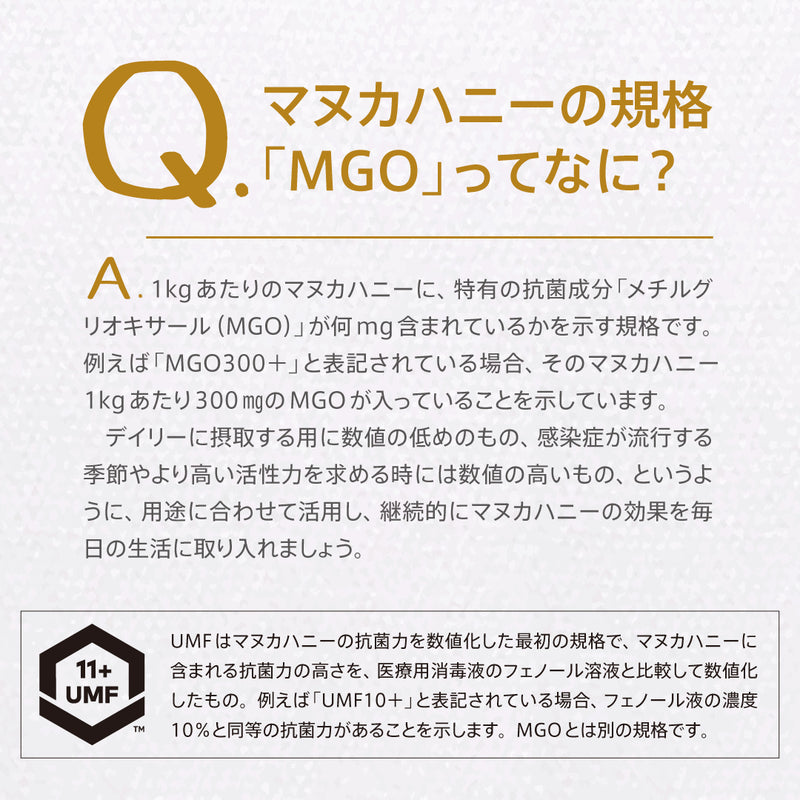 【トゥルーハニー】マヌカハニー／MGO1000＋(UMF22＋)